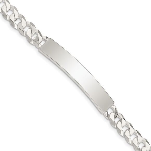 Kazi Luxury Sterling Silver Curb Link ID Bracelet